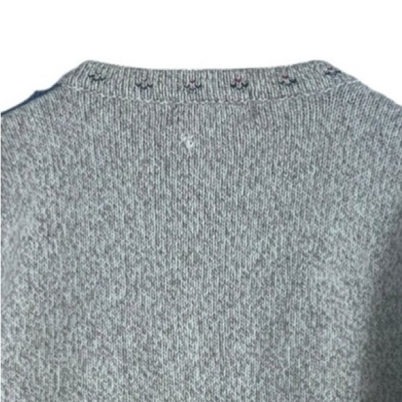 Vintage Eddie Bauer Wool Cardigan Sweater Women Medium Grey Cottagecore Grandma - Picture 12 of 12